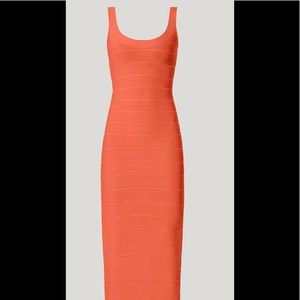 Herve Leger Round Neck Gown